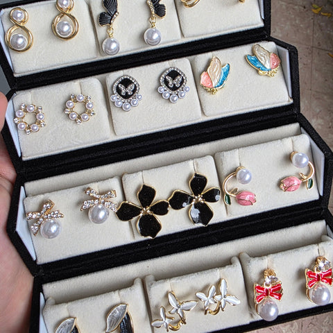 Korean earrings jewellery box