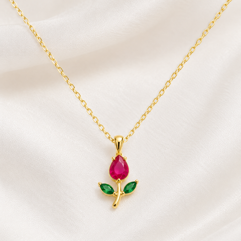 Red Tulip necklace