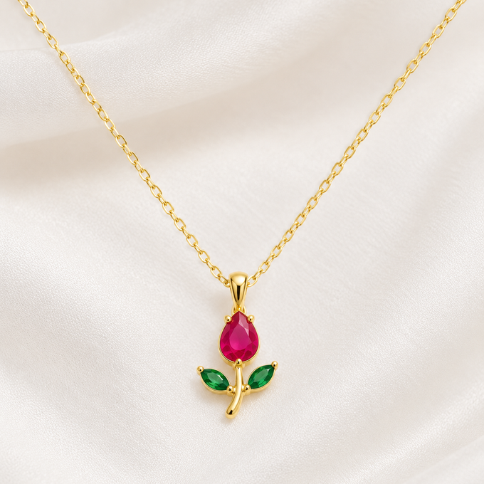 Red Tulip necklace