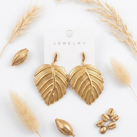 Golden Laurel Leaf Earrings