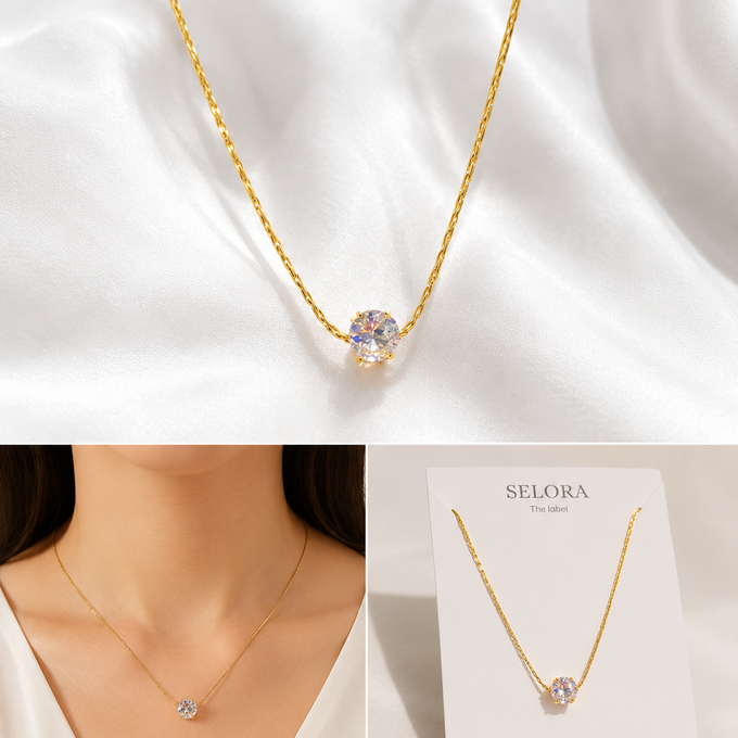 Aurora Solitaire Necklace ✨