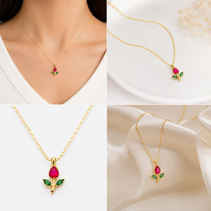 Red Tulip necklace