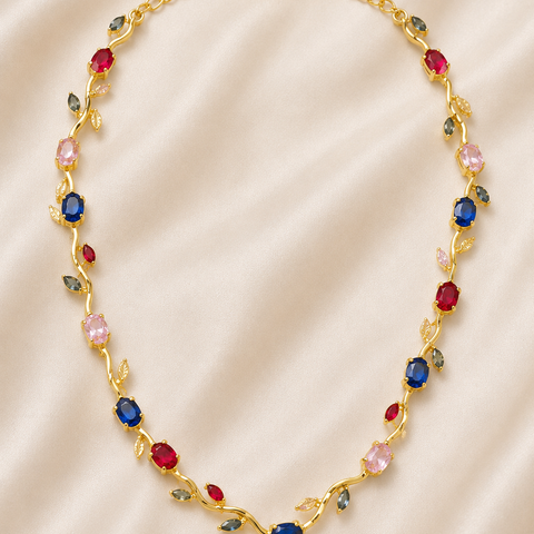 Tulipneclace full neck(Blue)