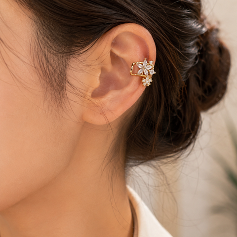 Dainty flora ear cuff