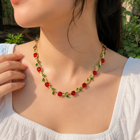 Red Tulip Necklace