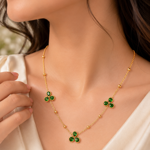 Emerald green chain set