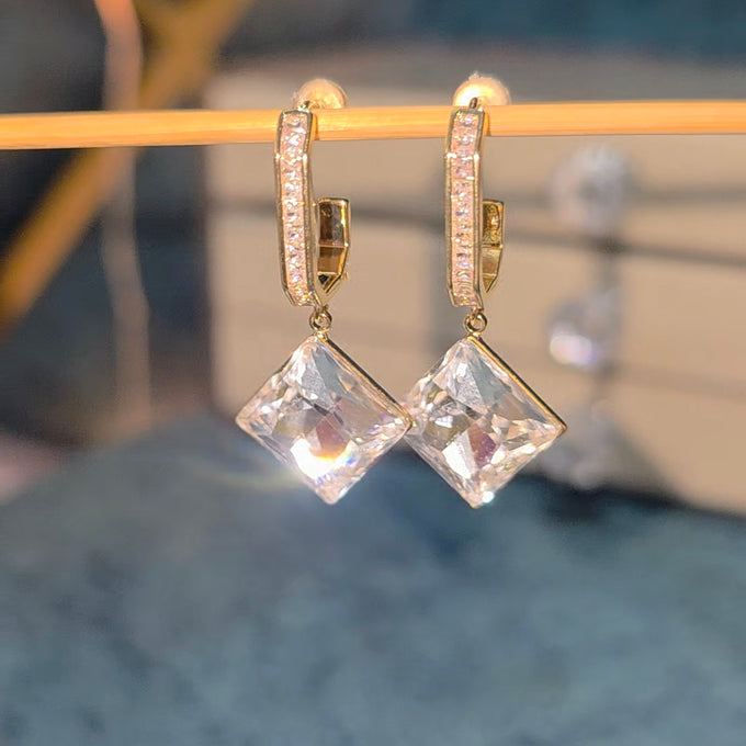 Crystal Drop Huggie Earrings