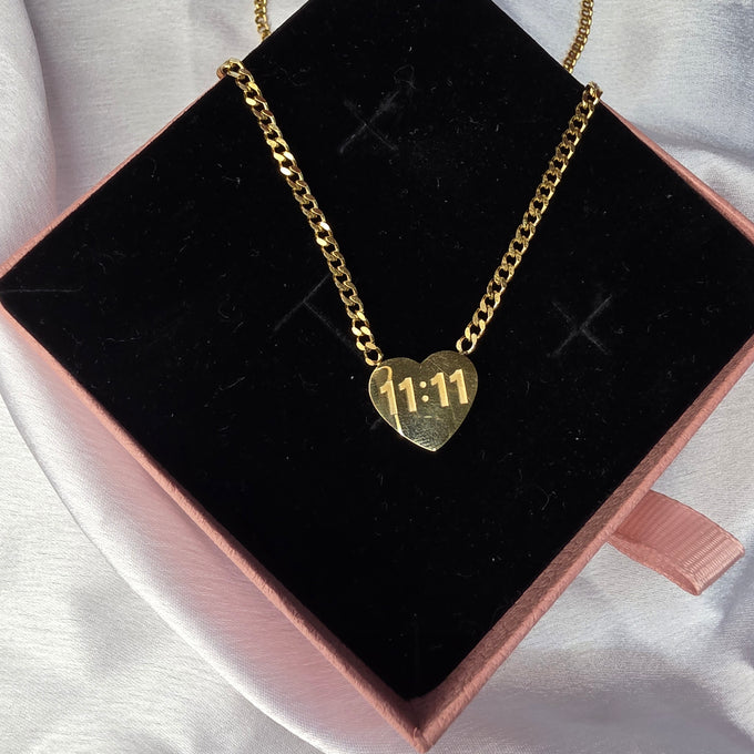 11:11 Heart necklace