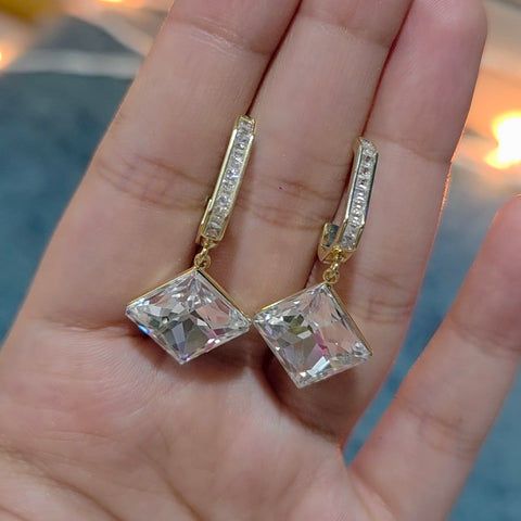 Crystal Drop Huggie Earrings